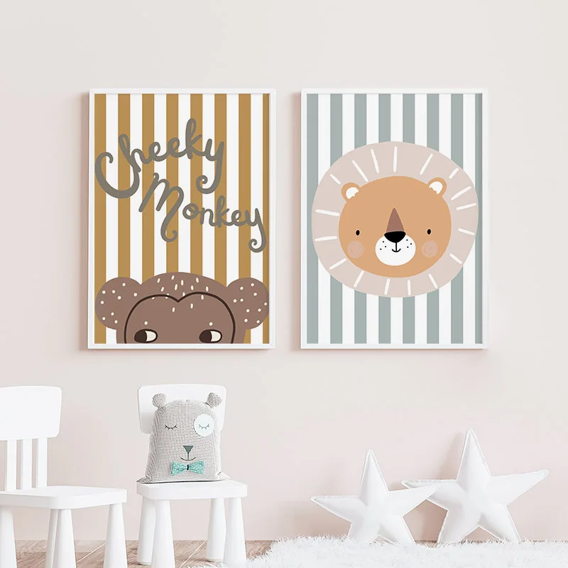 Cartoon Giraffe Leopard Lion M - Baby Nursery Animal Pictures review and price