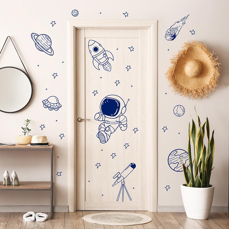 Cartoon Universe Astronaut Pla - Baby Nursery Wall Mural review and price