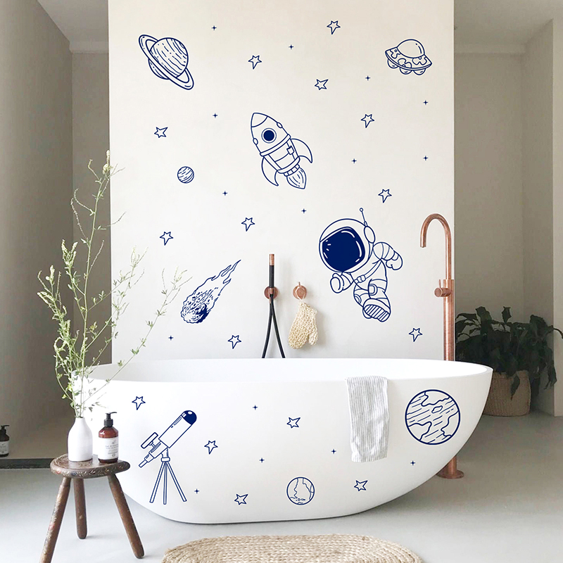 Cartoon Universe Astronaut Pla - Baby Nursery Wall Mural review and price