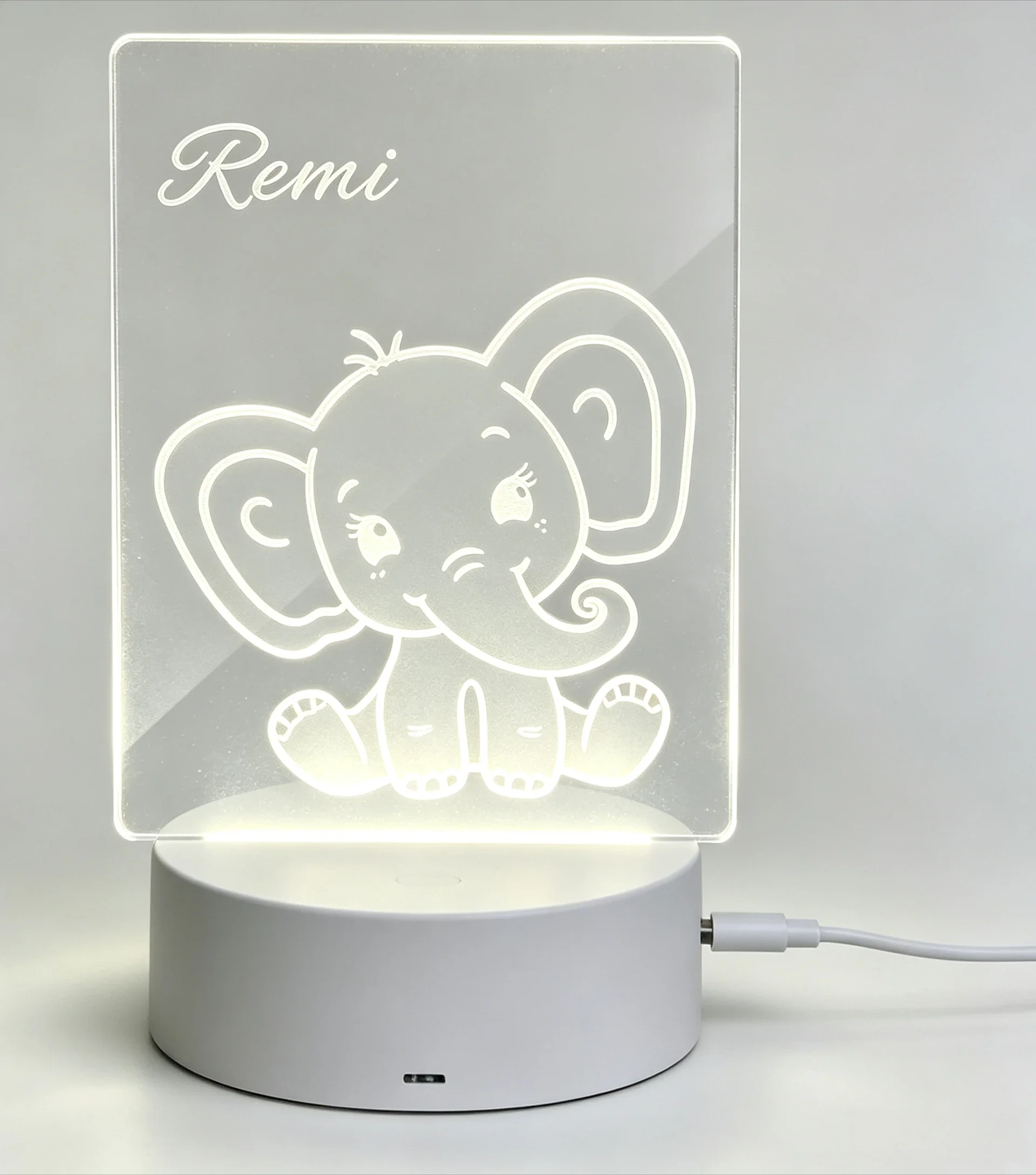 Custom Name Cute Baby Elephant - Baby Nursery Lamp review and price