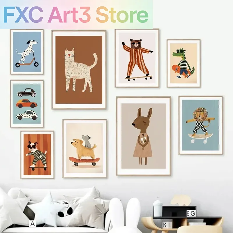1pc frameless Funny Animals Ra - Baby Nursery Animal Pictures review and price
