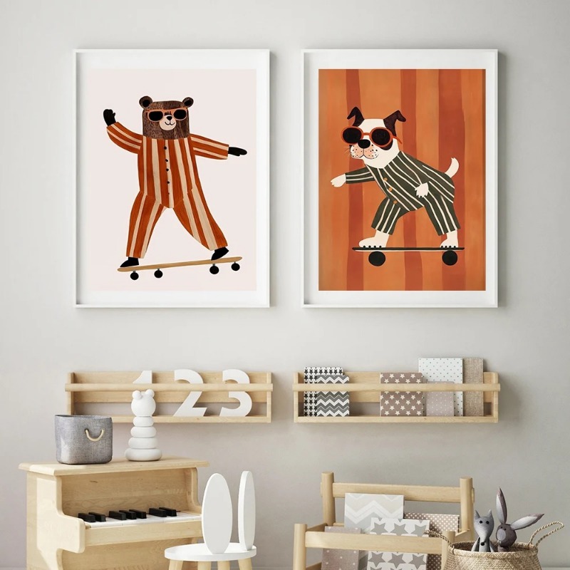 1pc frameless Funny Animals Ra - Baby Nursery Animal Pictures review and price