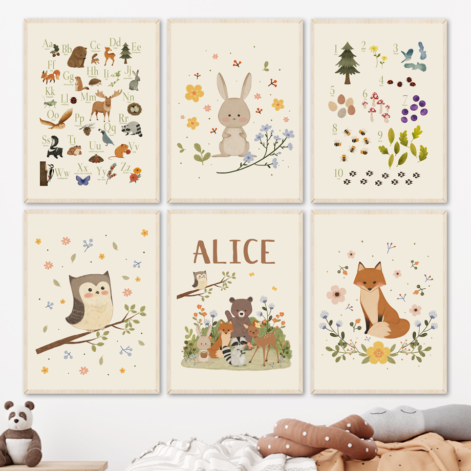 1pc frameless Cute Rabbit Fox  - Baby Nursery Animal Pictures review and price