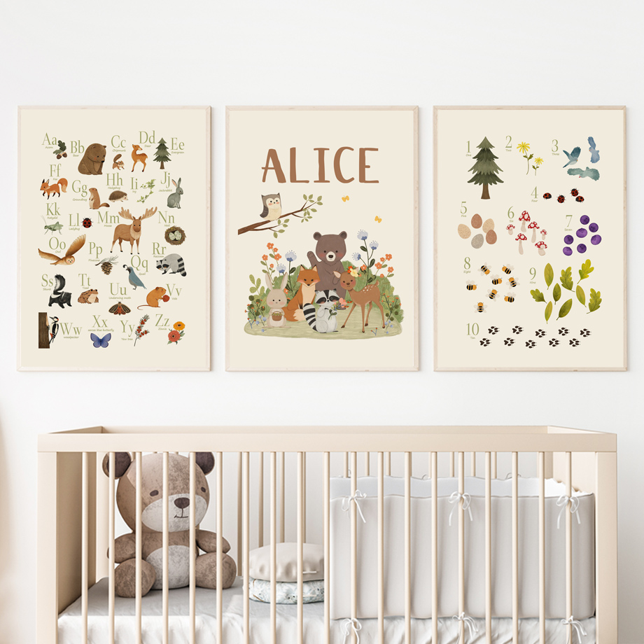 1pc frameless Cute Rabbit Fox  - Baby Nursery Animal Pictures review and price