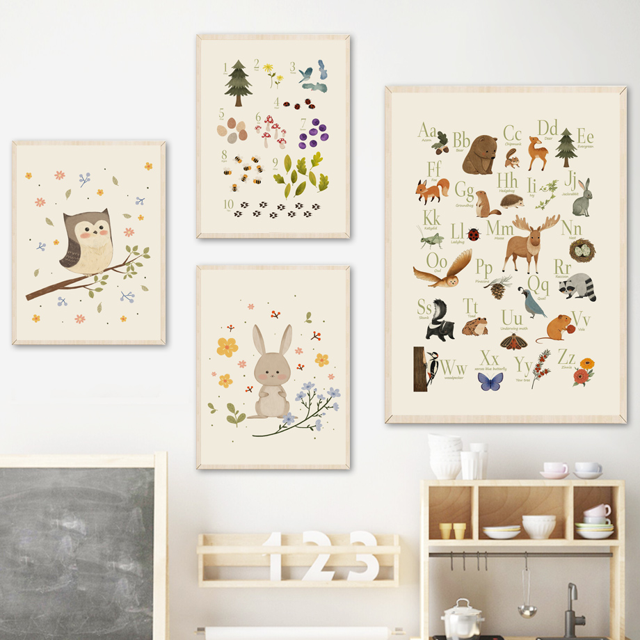 1pc frameless Cute Rabbit Fox  - Baby Nursery Animal Pictures review and price