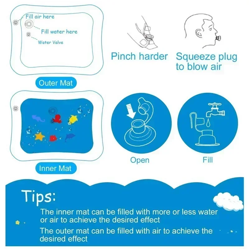 Baby Water Play Mat PVC Inflat - Baby Nursery Pillow review and price