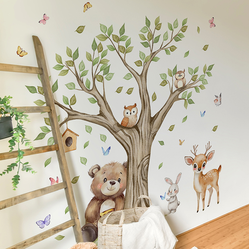 Cartoon Jungle Animals Park Wa - Baby Nursery Vinyl Wall Stickers review and price