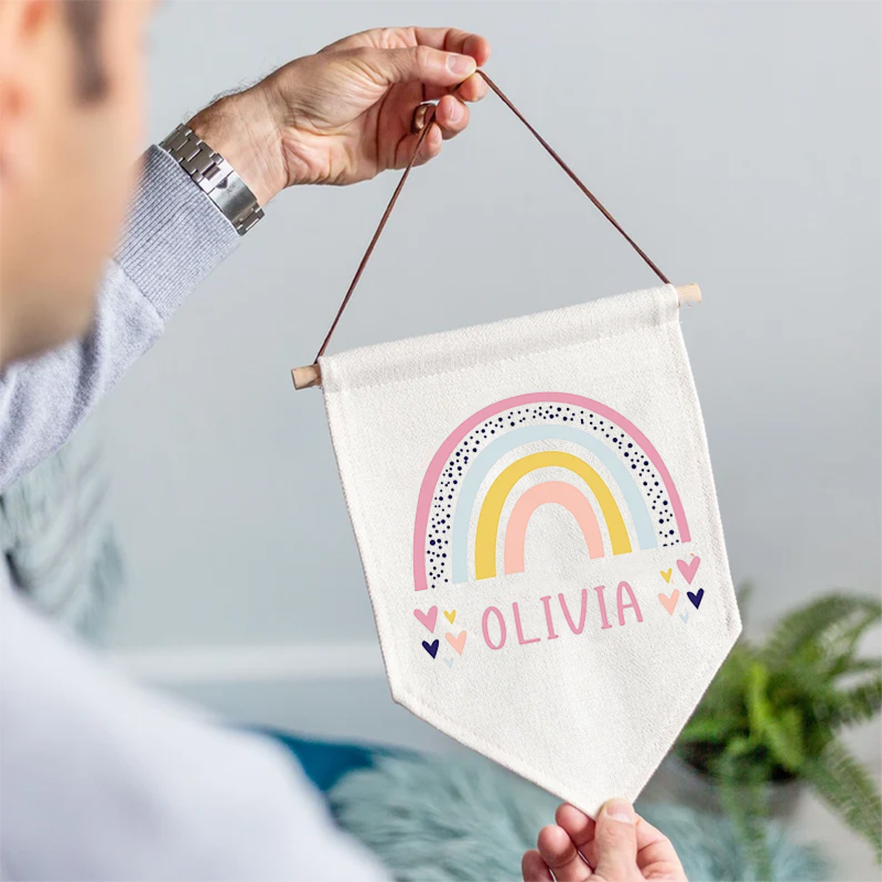 Personalised Name Banner Rainb - Baby Nursery Themes Girl review and price