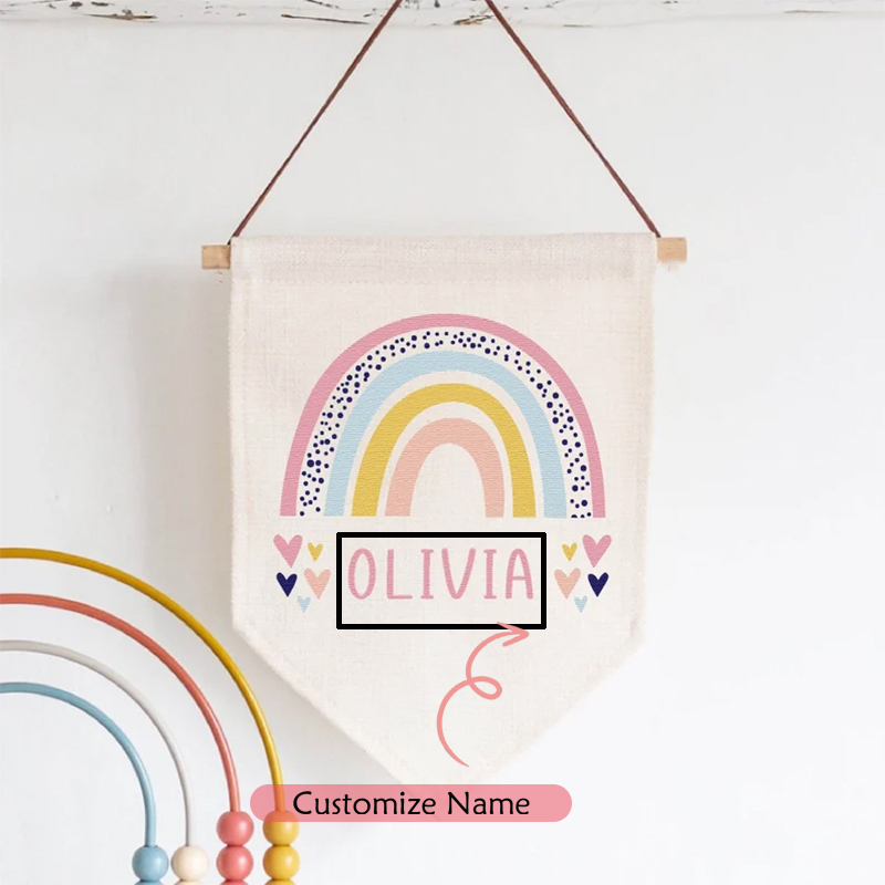 Personalised Name Banner Rainb - Baby Nursery Themes Girl review and price
