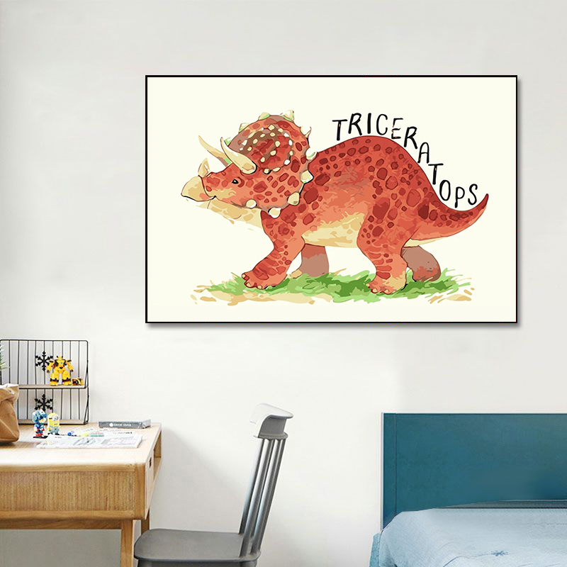 Watercolor Dinosaur Poster Nur - Baby Nursery Animal Pictures review and price