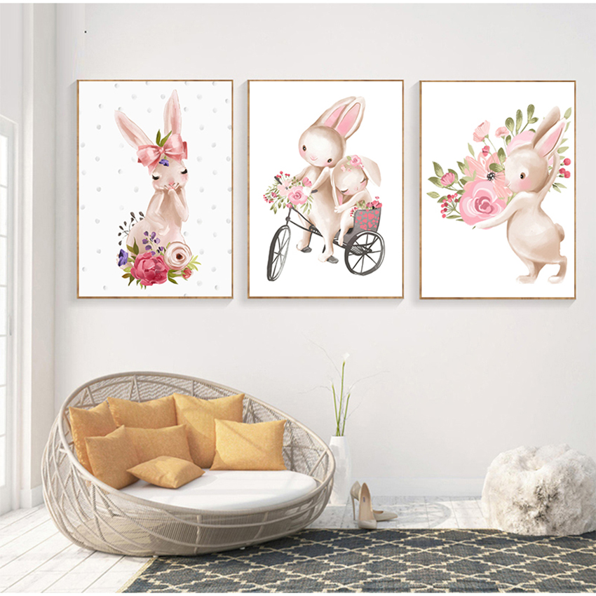 Pink Flowers Cartoon Picture G - Baby Nursery Animal Pictures review and price